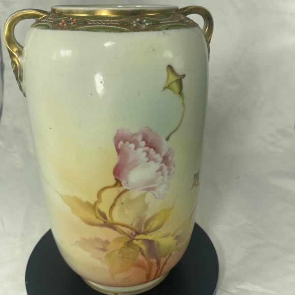 Antique hand painted large vase - Picture 8 of 12